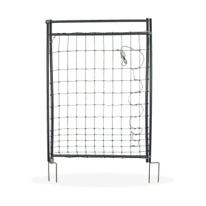 Vchodová branka k síti pro elektrický ohradník, výška 120 cm, šířka 86 cm, dvojitý hrot