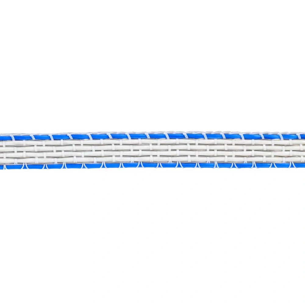 Páska PVC pro elektrický ohradník, šířka 12 mm, bílo-modrá, 200 m, 0,01 Ω/m