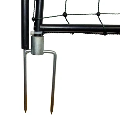 Vchodová branka k síti pro elektrický ohradník, výška 120 cm, šířka 86 cm, dvojitý hrot, černá
