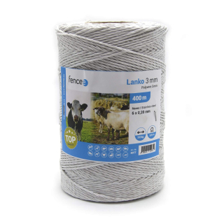 Lanko pro elektrický ohradník 3 mm bílé délka 400 metrů